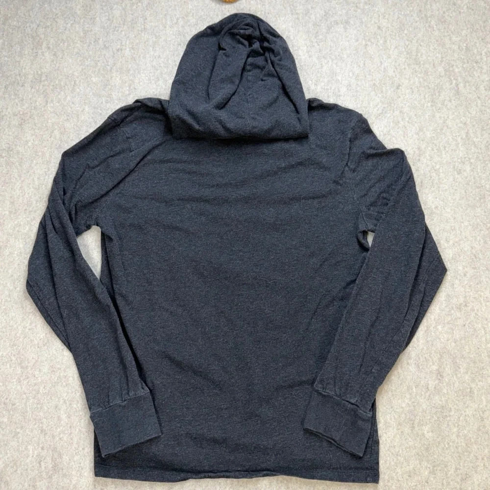 Polo Ralph Lauren Mens Charcoal Grey Long Sleeve Hooded T-Shirt Medium Preppy